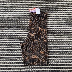 🌿Yitty Womens High Waist Mesh Spell Out Brown Black Biker Athletic Shorts S